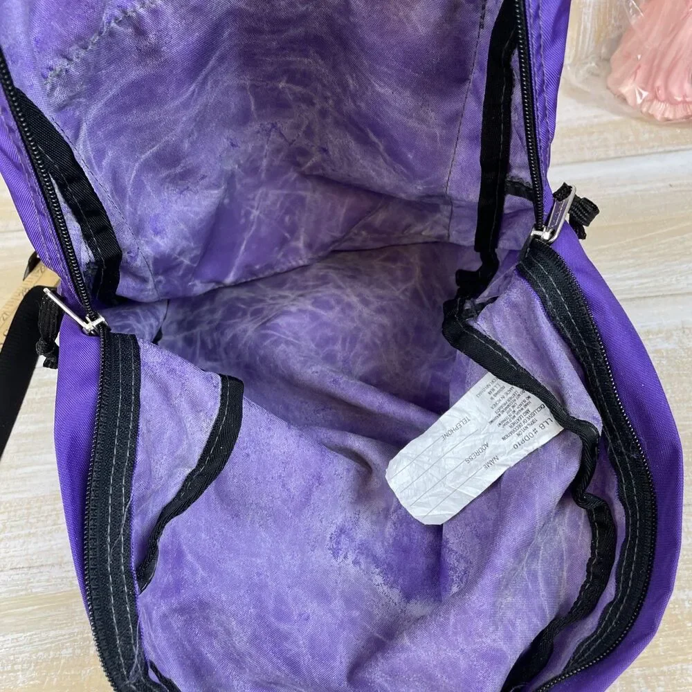 Vintage 90’s LL Bean Youth Backpack Purple w/Embroidered Moose Reflective Strip